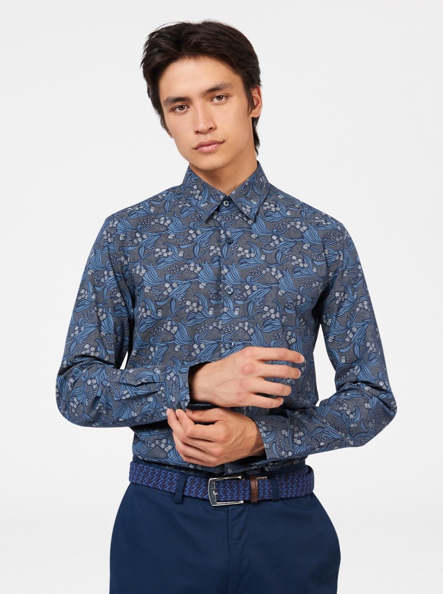 Chemises Ben Sherman Art Nouveau Floral Bleu Marine | VIM-80634937